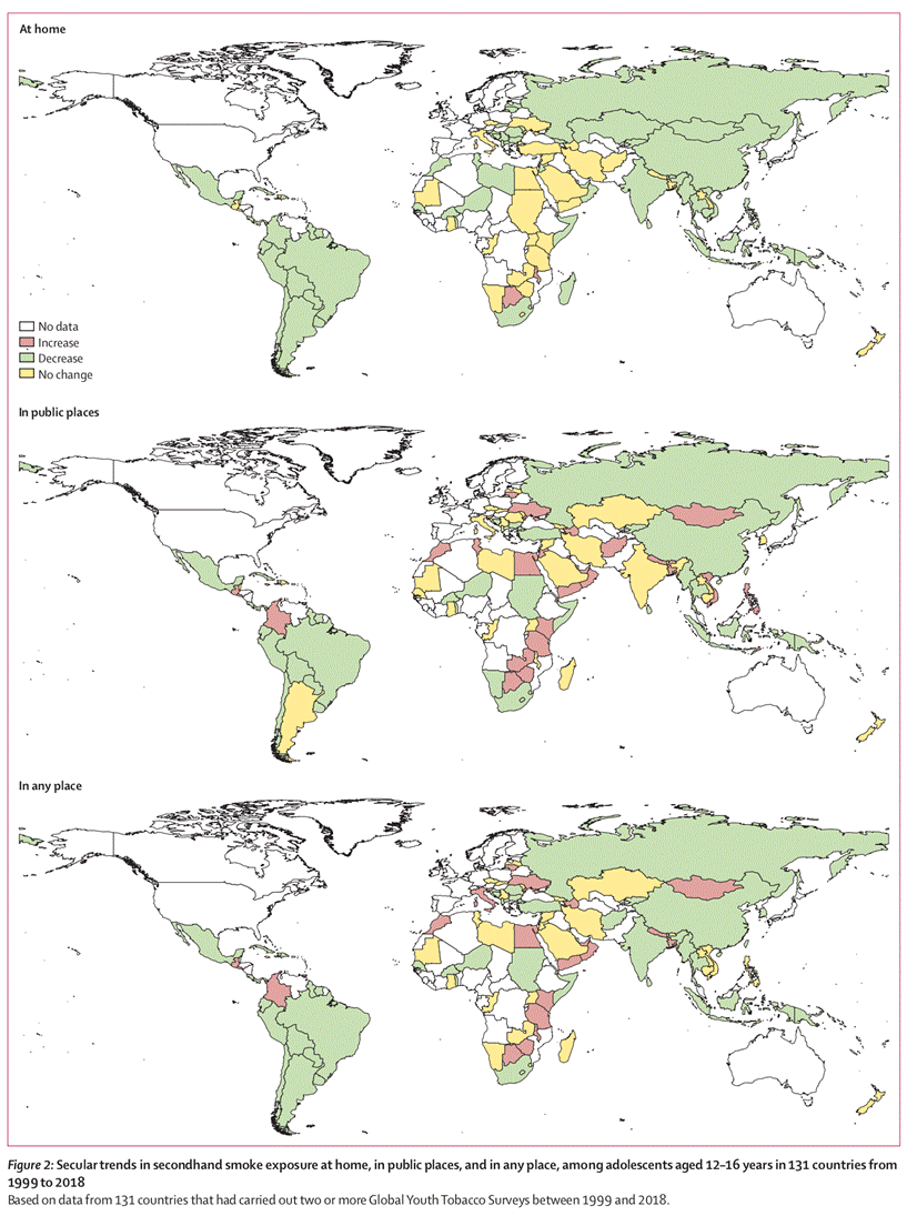 Professor Xi Bo 's Team Published Data on Trends in The Prevalence of Secondhand Smoke Exposure Among Global Youth