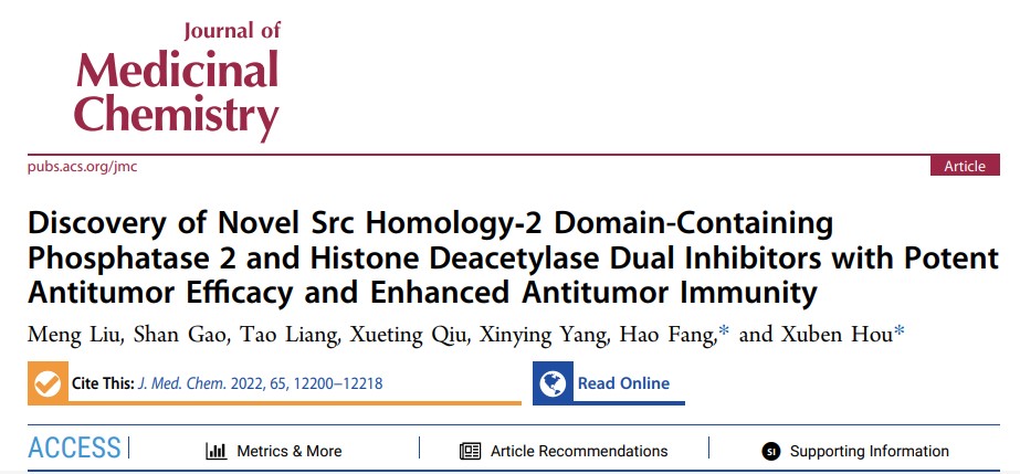 Professor Fang Hao's Group Made Progress in Developing New Small Molecule for Cancer Immunotherapy